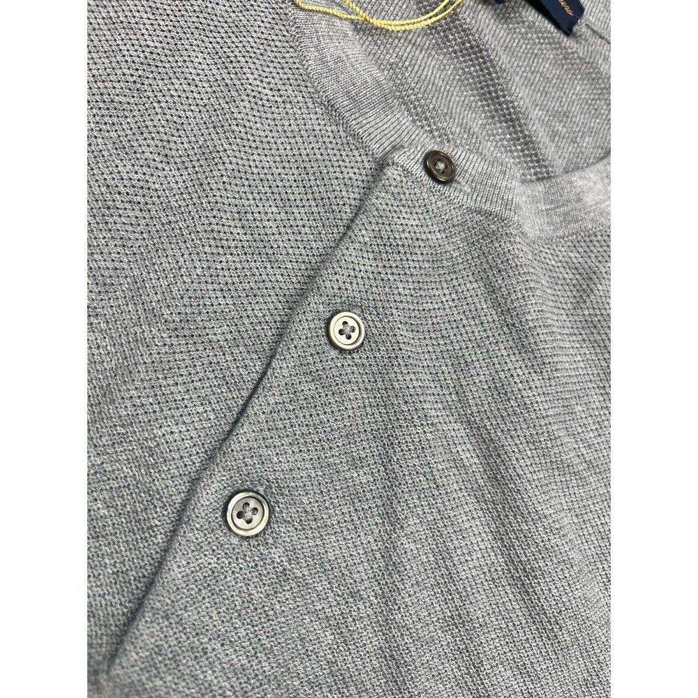 Brooks Brothers Sweater Men's XXL Gray Pullover Silk Cotton Italian Yarn NEW - Picture 4 of 12